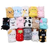 China Soft 220g Baby Rolled Up Blanket Funny Animal Cartoon Fleece Plush Blanket for Bedding on sale