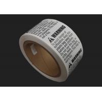 China 2x2 inch Suffocation Warning Label Matte White Finish With 3 Core on sale