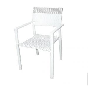 White PE rattan wicker salon chair outdoor plastic gym chair aluminum frame garden colorful chair---YS5675