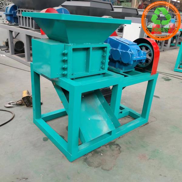 7.5kW Multifunctional Twin Roll Rotor Scrap Shredder for PVC HDPE PP PET Recycling