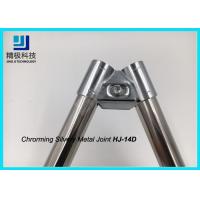 China Oblique Double Chrome Pipe Connectors Clamp Clip Lean Tube For Floor Display Board on sale