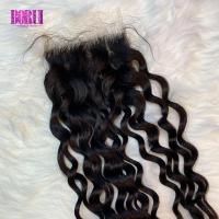 China Virgin Peruvian Human Hair HD Invisible Lace Closure 5x5 Water Wave on sale