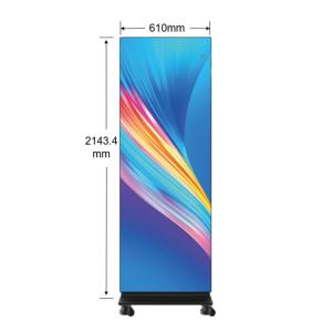 China P0.9 LED Poster Display Floor Standing IP54 Cabinet 1x6 Easy And Foldable To Move wholesale