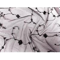 China Nylon Black Stretch Lace Fabric By The Yard Embroidered Tulle Netting With Flower on sale