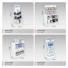 White Skincare Display Shelf  Double-Sided Transparent Central Rack for Beauty Shop Design and Cosmetic Store Decoration