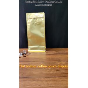 China Food Grade Recycled Flat Bottom Pouch Coffee Bean Packaging Bags Matte Stand Up Pouch With Zipper Ziplock Bag wholesale