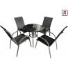 Coffee Shop Outdoor Restaurant Tables Textilene Garden Furniture With Arm Chairs