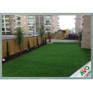PE + PP Material House Outdoor Artificial Grass Field Green / Apple Green Color
