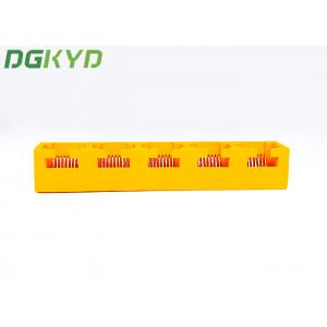 China Orange Unshielded RJ45 Multi Port Connector 8 Ports 8 Pin For Ethernet Switch supplier