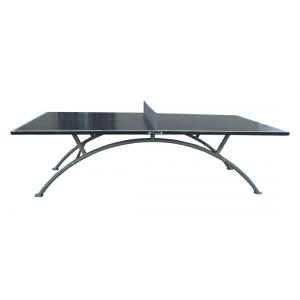 Steel Frame Discount Ping Pong Tables , table tennis outdoor table With Arc Shape Metal Leg
