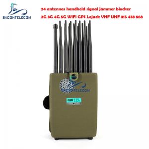 China Europe Type WiFi Signal Jammer 24w 24 Channels For 2G 3G 4G 5G LTE GPS Lojack 173mhz supplier
