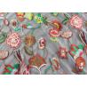 China 3D lumineux a coloré le tissu de dentelle de broderie de fleur pour des dames épousant la couture wholesale