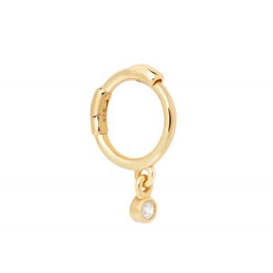 Geometric Round 14k Gold Drop Hoop Earrings OEM ODM For Women