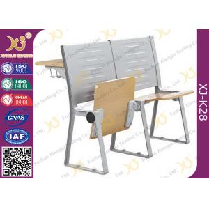 China Metal And Plywood Structure School Desk Chair With Reading Pad For Lecture Room supplier
