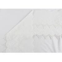 China Cotton Floral Embroidery Wide White Lace Trim , Wedding Lace Ribbon By The Yard on sale