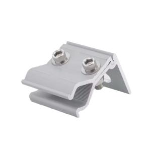 China Abrazadera de aleación de aluminio con pernos duales y dientes antideslizantes para una fijación estructural segura, abrazadera para techo solar supplier