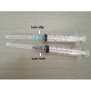 China 0.2ml 0.5ml 2ml Luer Lock Luer Slip Two Part Syringes With White Transparent Plunger supplier