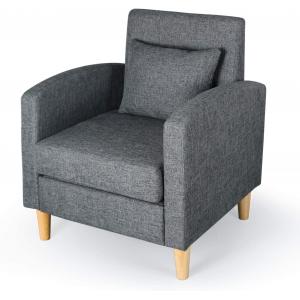 China Single Sofa Living Room Armchair Modern Style Upholstered Fabric Solid Back supplier