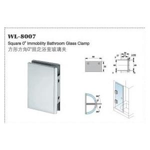 China high quality 0 degree Stainless Steel Wall Mount Glass Clamp Wall to Door bathroom Glass Hinge WL-8007 supplier