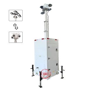China Rapid Deployment Mobile CCTV Tower With 1200lbs Hand Winch For Public Spaces Monitoring wholesale