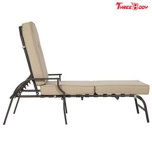 China French Style Patio Chaise Lounge Chair , Beige Outdoor Chaise Lounge Chairs supplier