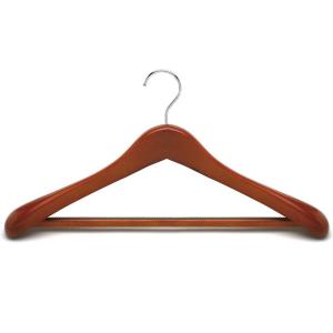 Betterall WL8021 Walnut Color Chrome Ball End  Hook Home Usage  Lotus Wood Garment Hanger Luxury Wooden Shirt Hanger