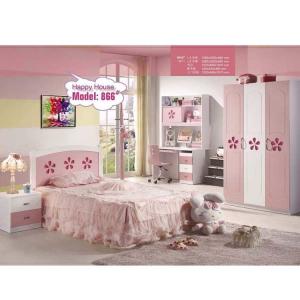 China Cappellini Wood Children Bedroom Set Pink Disney Princess Kids Furniture supplier