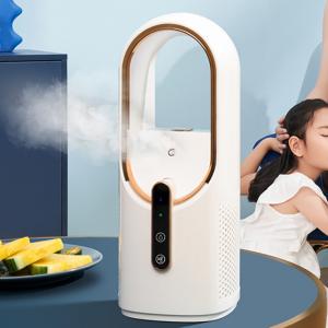 China Leafless Fan Mini Air Conditioner Portable USB Rechargeable Water-cooled Air Conditioner Household Spray Humidifying Air Cooler supplier