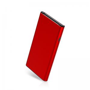 China Red Ultra Slim Portable Laptop External Battery Power Bank 8000 MAh With 30cm Cables supplier