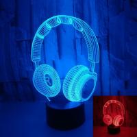 China New Headphones Model 3D LED night Lights custom OEM music sign logo picture for sale