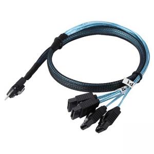 China 12Gbps Mini Sas 38p SFF 8654 To 4 SATA Extension Cable supplier