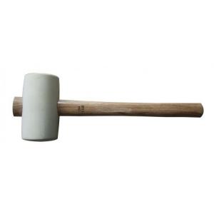 White Rubber Mallet Hammer Wooden Handle Oil Water Resistant Natural Rubber Head
