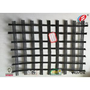Durable Polyester Geogrid Reinforcing Fabric High Tensile Strength BLACK