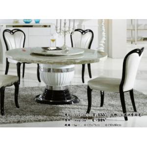 China 8 persons round marble dining table with Lazy Susan supplier