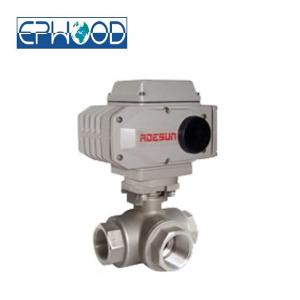 China 1000psi  Electric Actuated Ball Valve 3 Way With Anti - Blow Out Stem supplier