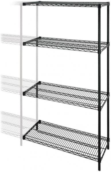 Adjustable Chrome Industrial Wire Shelving With 4 Shelves Garage NSF Approval