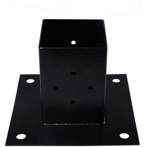 China 4x4 Mailbox Surface Mount Base Plate Black Powder-Coated Fence Post Anchor Q235 Steel Deck Post Base supplier