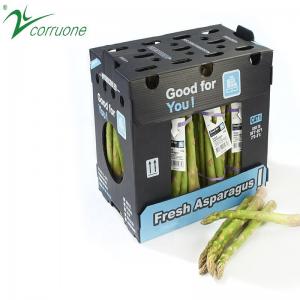 Asparagus Corrugated Plastic Produce Boxes Food Grade Black White