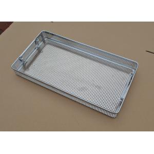 China Square Hole Perforated Disinfection Metal Wire Basket For Hospital Using supplier