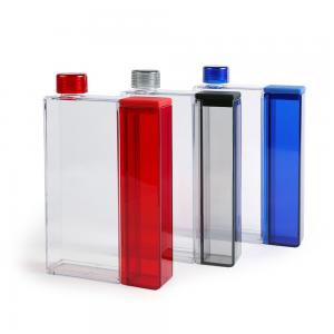 China LFGB 600ml Flat Plastic Water Bottle Memo BPA Free supplier