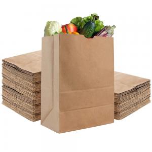 China Eco-Friendly Fresh Fruits Vegetables Packaging Kraft Paper Bag with Luxury Design supplier