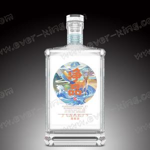 OEM 750ML Crystal White Flint Cognac Glass Bottle