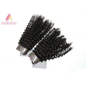 Black Brazilian Hair Extensions / Deep Curly Hair Weave 2 Years Life Time