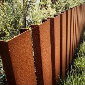 Extra Large Thick Flat Panels Corten Metal Privacy Fence For Villa Protection