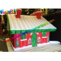 China Custom Oxford Inflatable Christmas Decorations Santa Claus House on sale