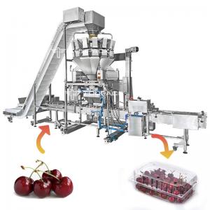 China Linear Automatic Filling Machine Cherry Blueberry Strawberry Tray Box Packaging Machine supplier