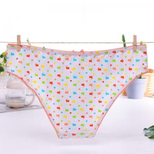 China Sanding milk fiber printing young girls thong underwear supplier