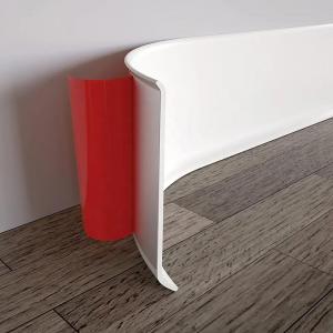 China Customized Color Dry Back Vinyl Wall Base Trim with Rubber Material and Stick Adhesive supplier