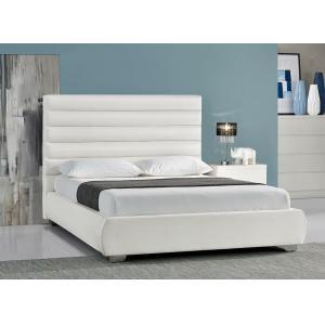 Modern Queen Size Storage Upholstered Platform Bed Frame With High Headboard PU