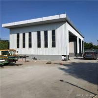 China Flat Roof Steel Structure Warehouse For Ground Service Building on sale